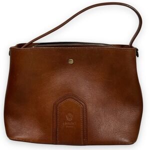 Medici Firenze Genuine Italian Leather Crossbody Purse Brown Cognac Tote Bag